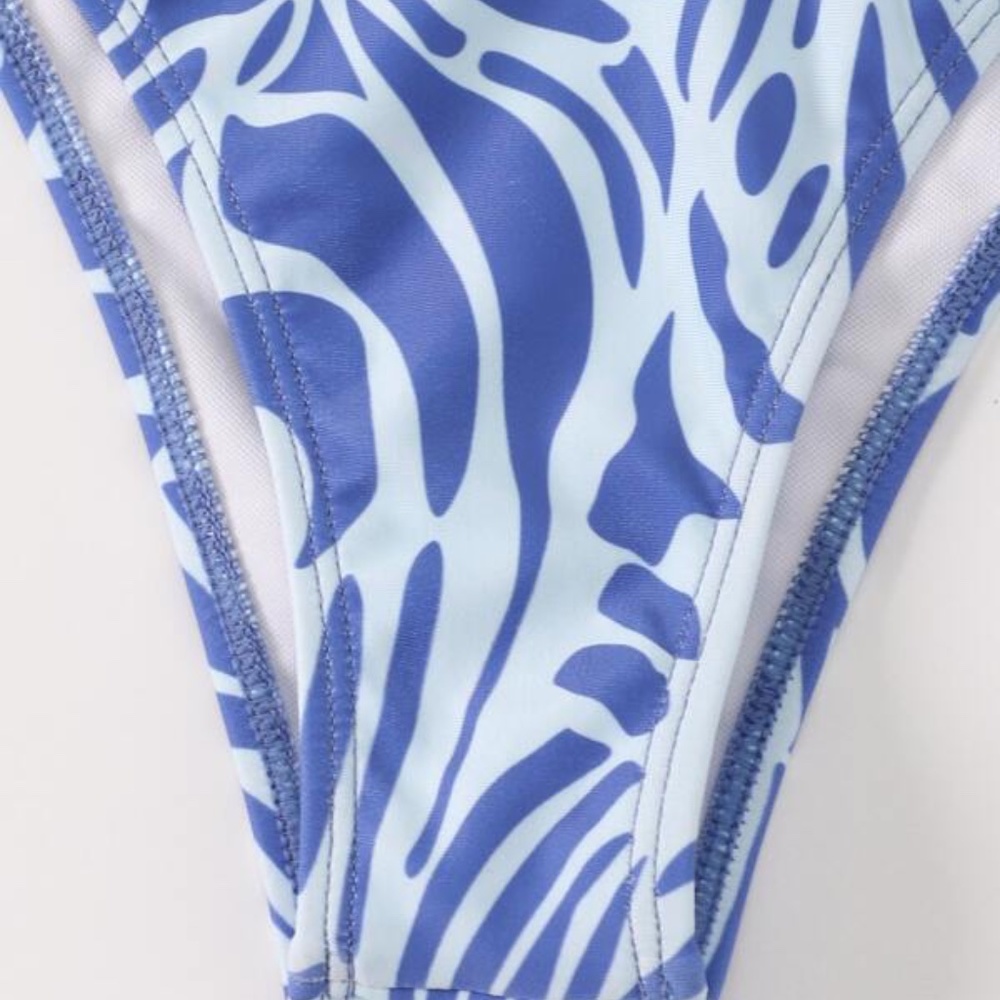 💙. Print Bikini Swimsuit & Cover Up Pants Set (3 piece) NWT - Picture 8 of 12